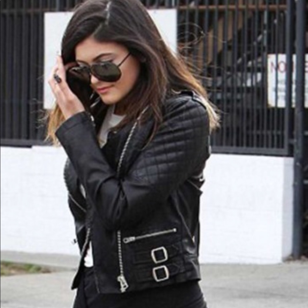 Topshop quilted faux leather jacket